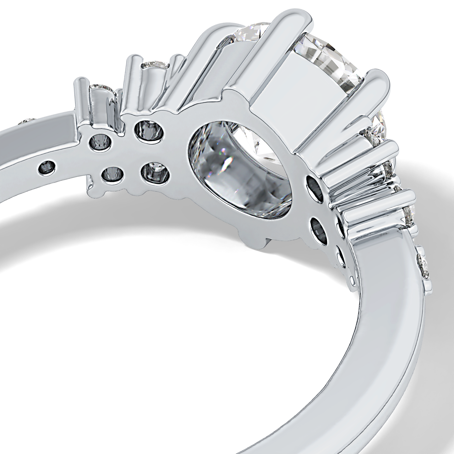 Round Cluster Lab Grown Diamond Engagement Ring