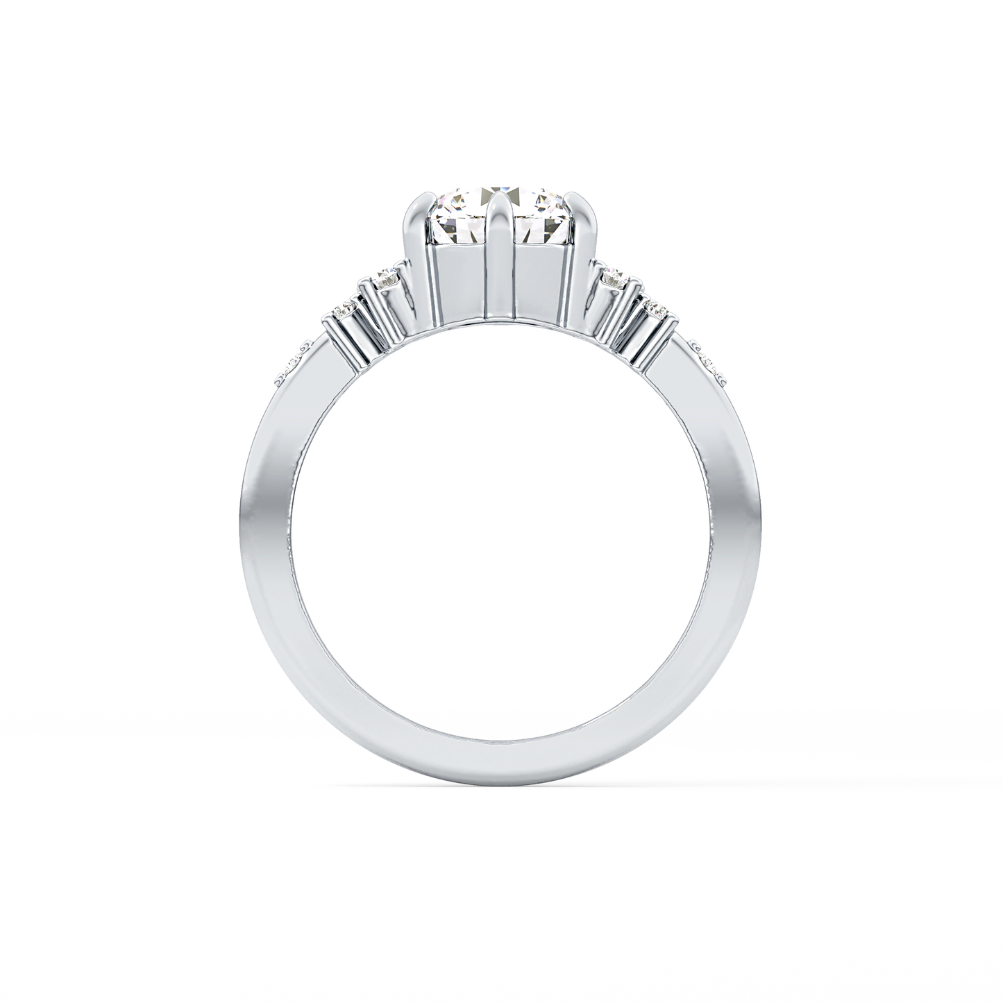 Round Cluster Lab Grown Diamond Engagement Ring