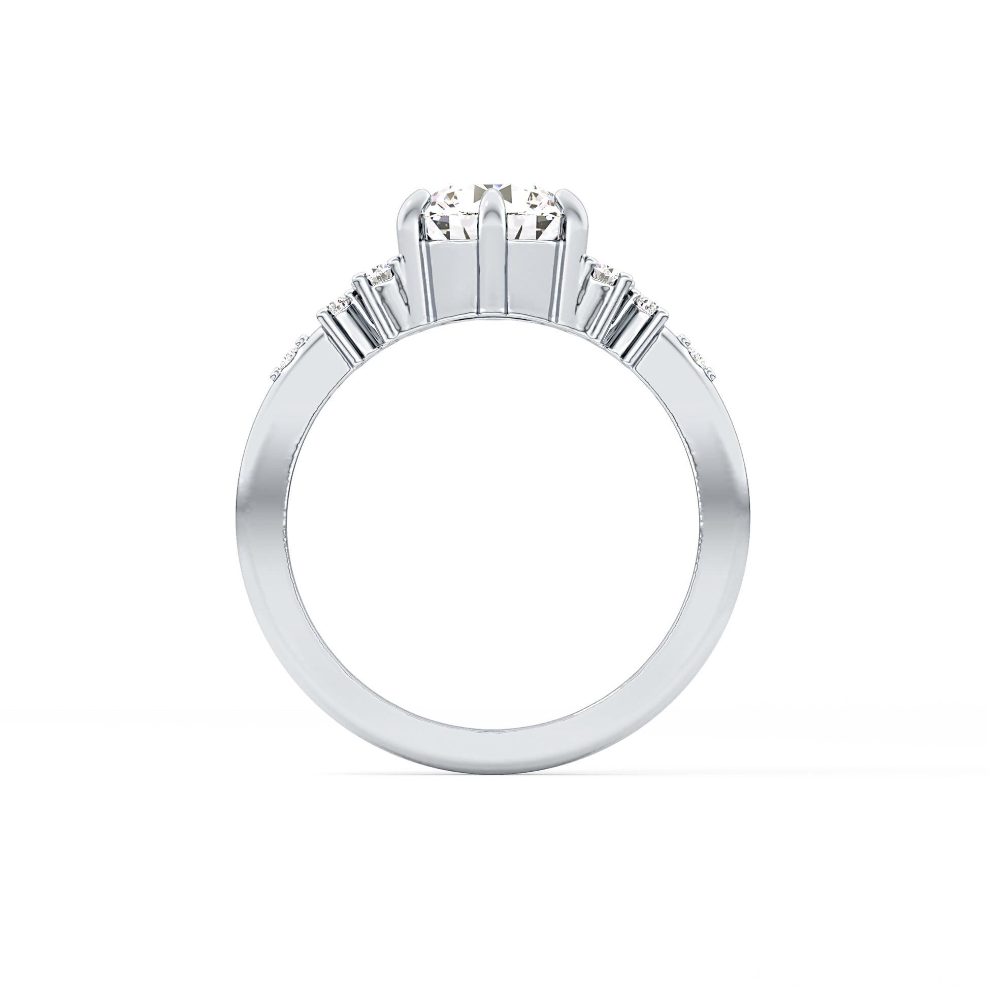 Round Cluster Lab Grown Diamond Engagement Ring