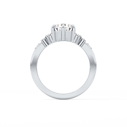 Round Cluster Lab Grown Diamond Engagement Ring
