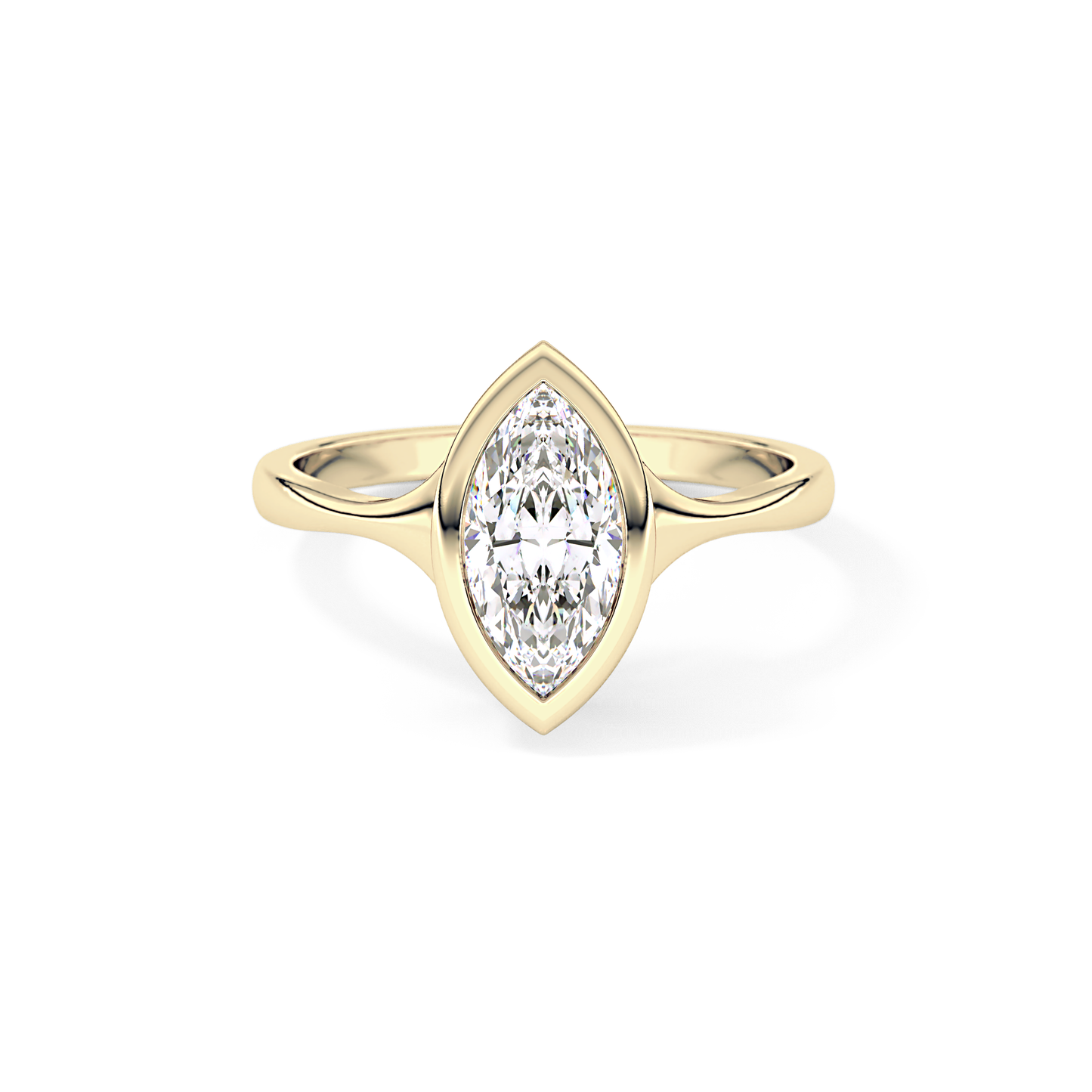 Marquise Bezel Lab Grown Diamond Engagement Ring