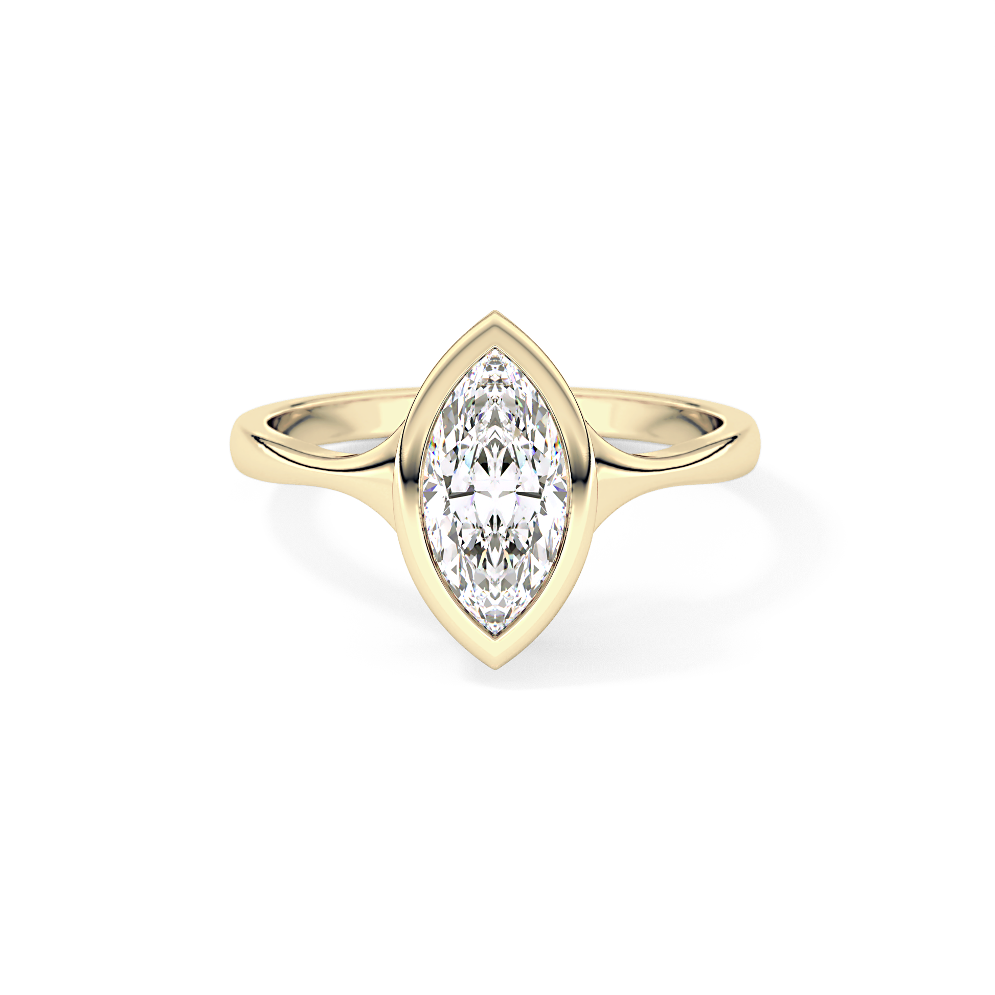 Marquise Bezel Lab Grown Diamond Engagement Ring