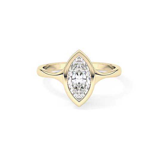 Marquise Bezel Lab Grown Diamond Engagement Ring