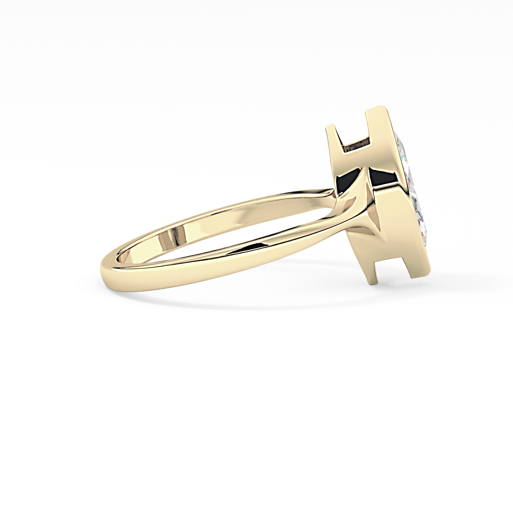 Marquise Bezel Lab Grown Diamond Engagement Ring