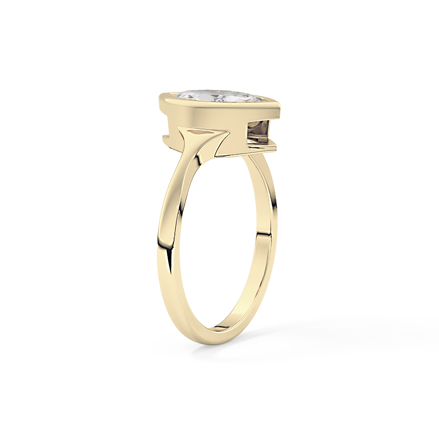Marquise Bezel Lab Grown Diamond Engagement Ring