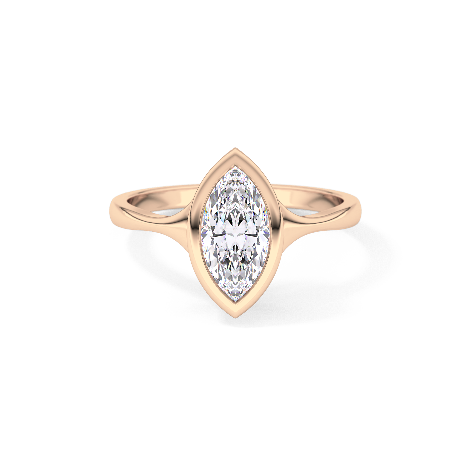 Marquise Bezel Lab Grown Diamond Engagement Ring