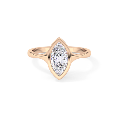 Marquise Bezel Lab Grown Diamond Engagement Ring