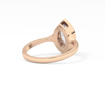 Marquise Bezel Lab Grown Diamond Engagement Ring