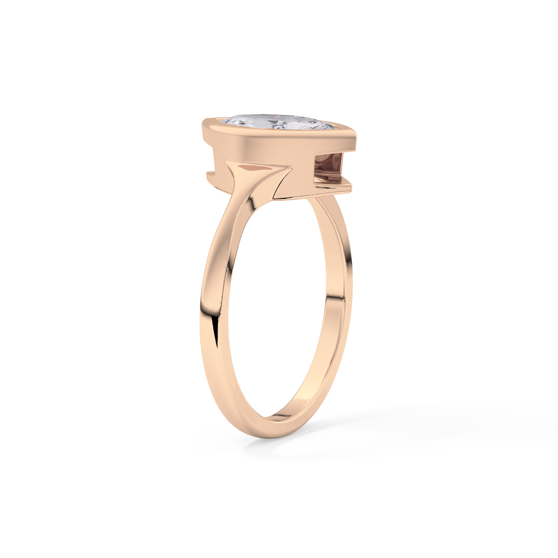 Marquise Bezel Lab Grown Diamond Engagement Ring