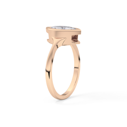 Marquise Bezel Lab Grown Diamond Engagement Ring