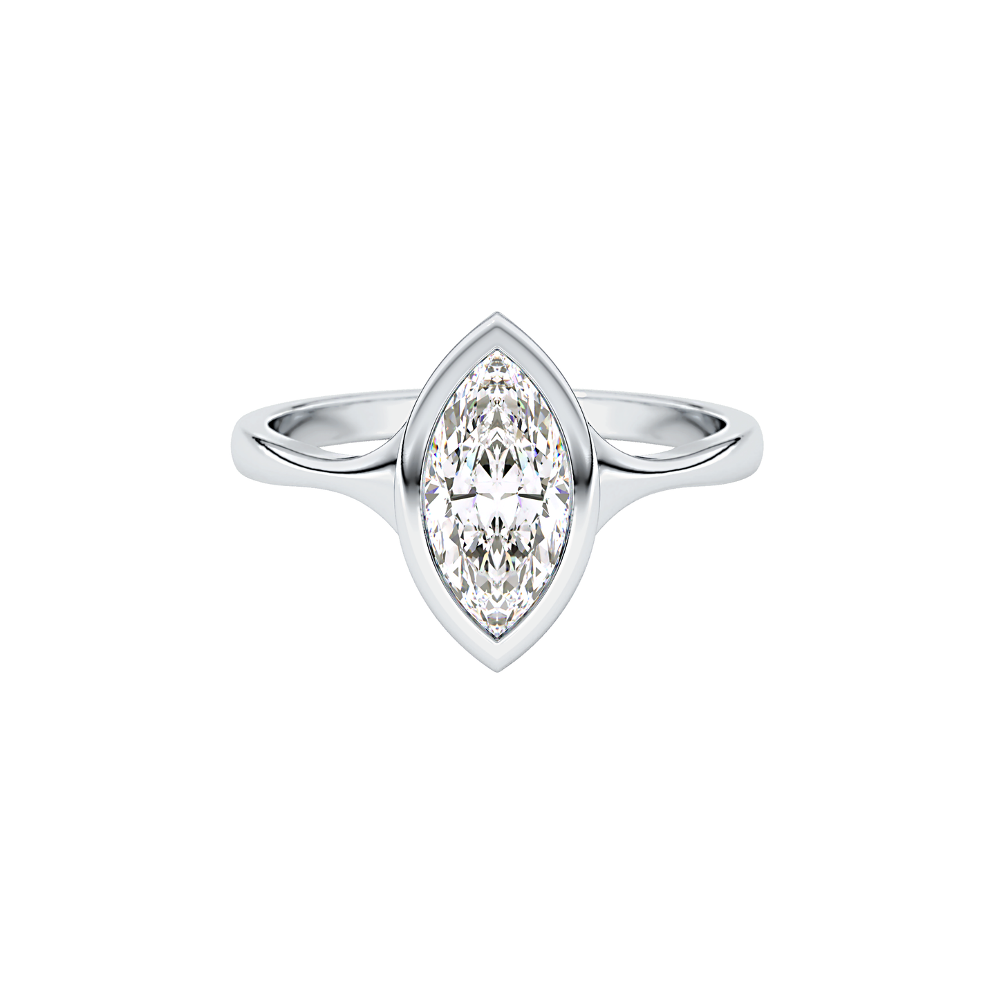 Marquise Bezel Lab Grown Diamond Engagement Ring