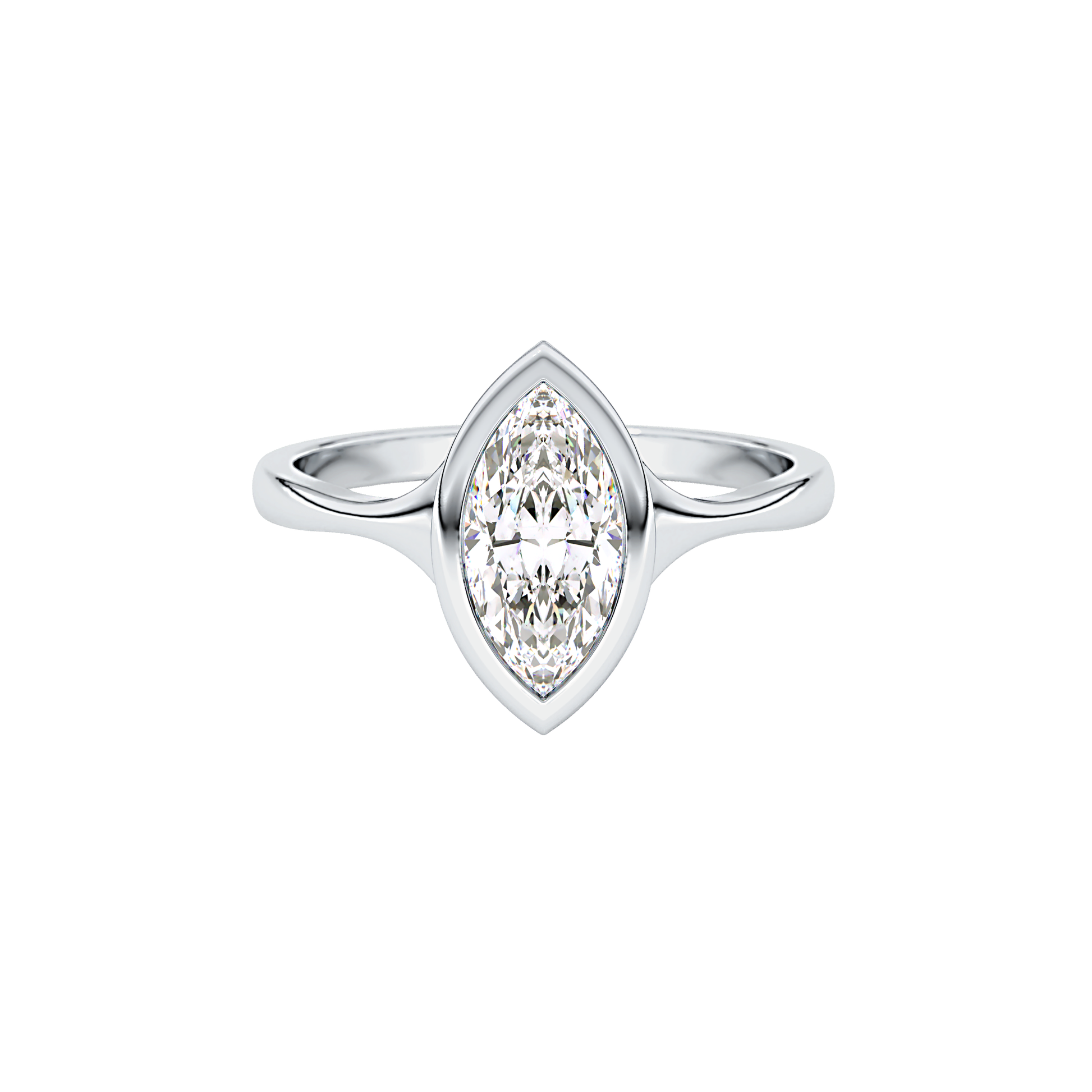 Marquise Bezel Lab Grown Diamond Engagement Ring
