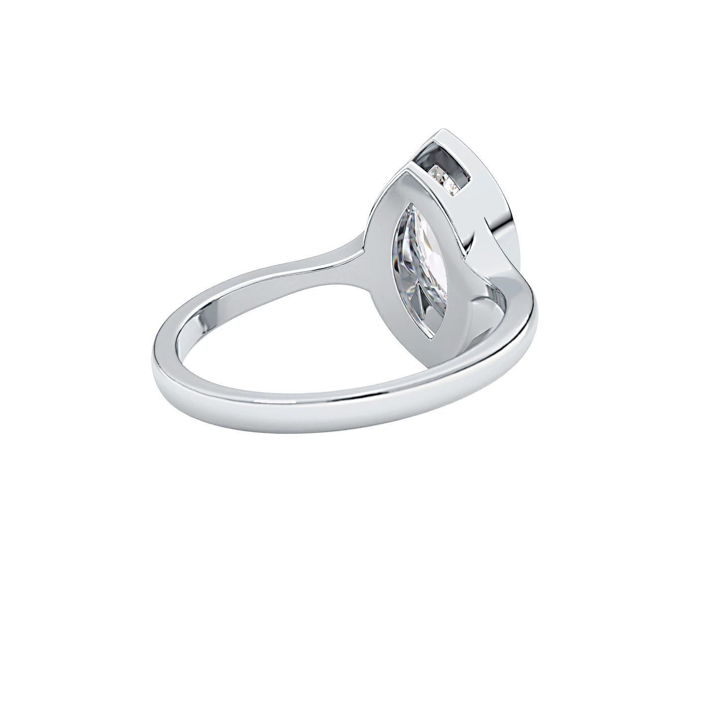 Marquise Bezel Lab Grown Diamond Engagement Ring