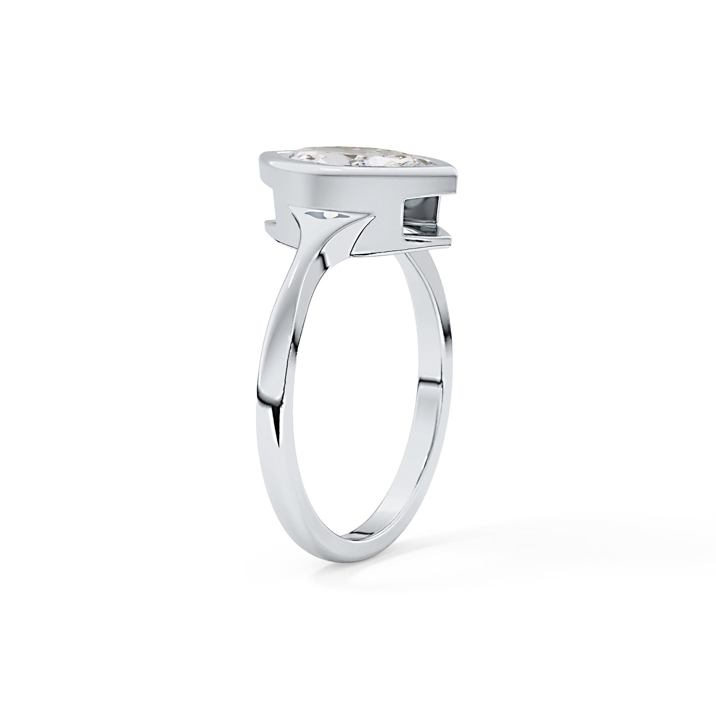 Marquise Bezel Lab Grown Diamond Engagement Ring