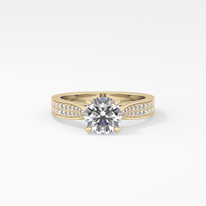 Round Pave Lab Grown Diamond Engagement Ring