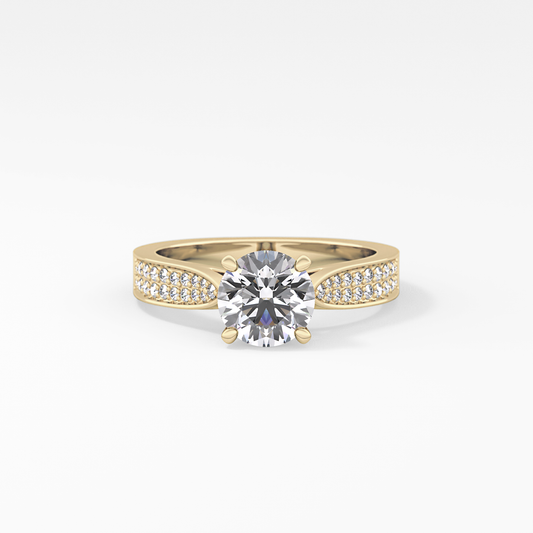 Round Pave Lab Grown Diamond Engagement Ring