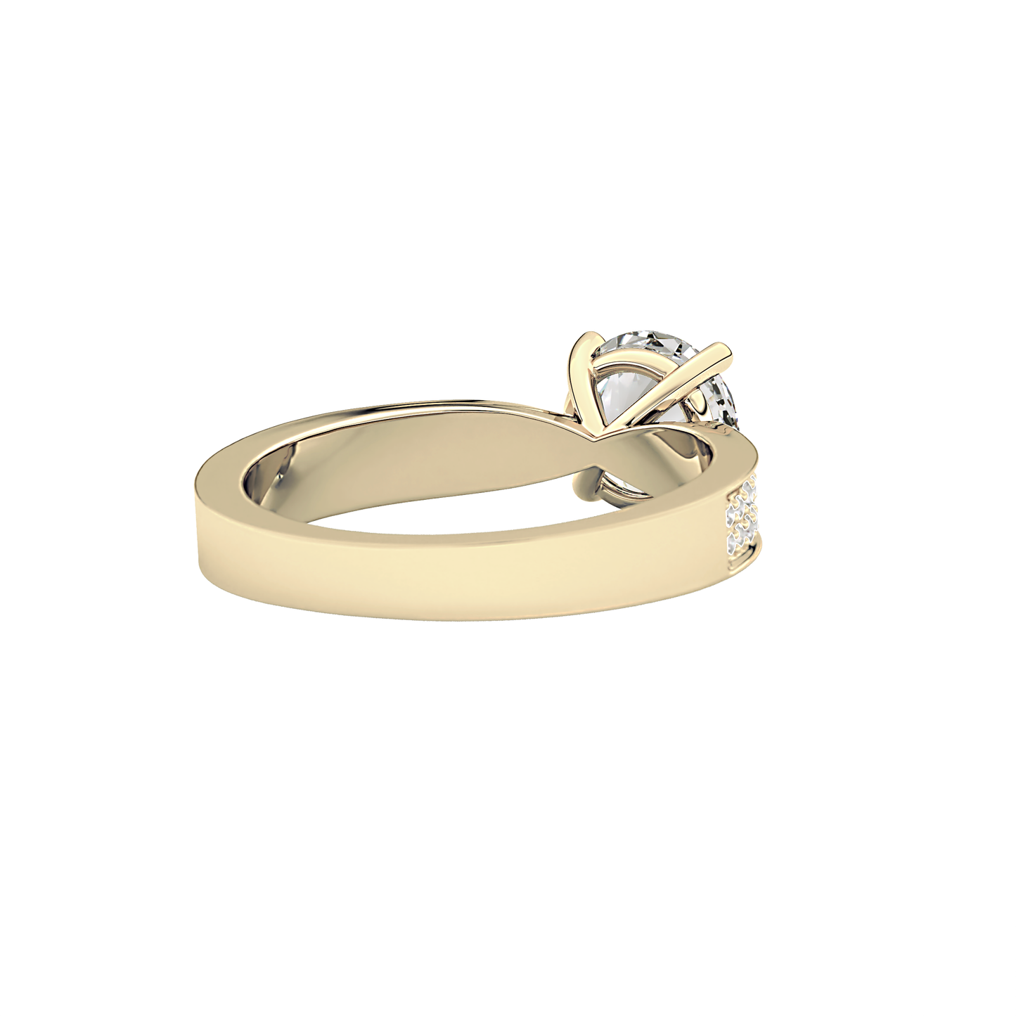Round Pave Lab Grown Diamond Engagement Ring