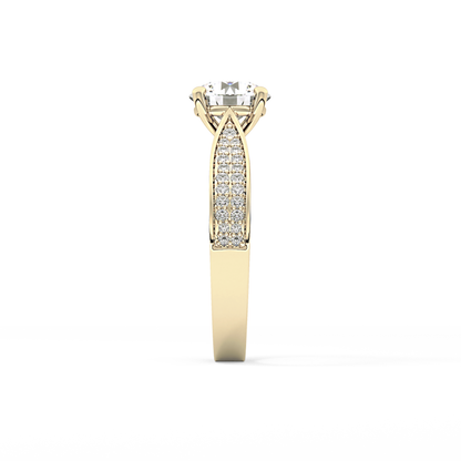 Round Pave Lab Grown Diamond Engagement Ring