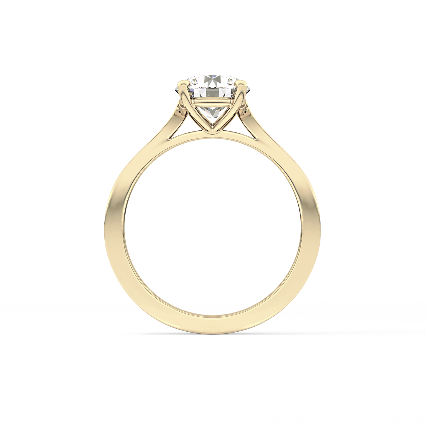 Round Pave Lab Grown Diamond Engagement Ring