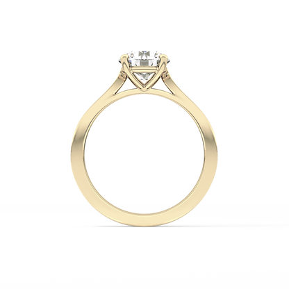 Round Pave Lab Grown Diamond Engagement Ring