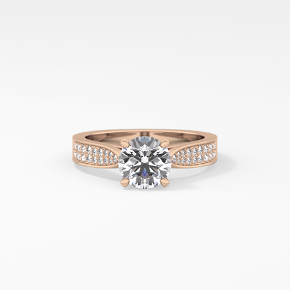 Round Pave Lab Grown Diamond Engagement Ring