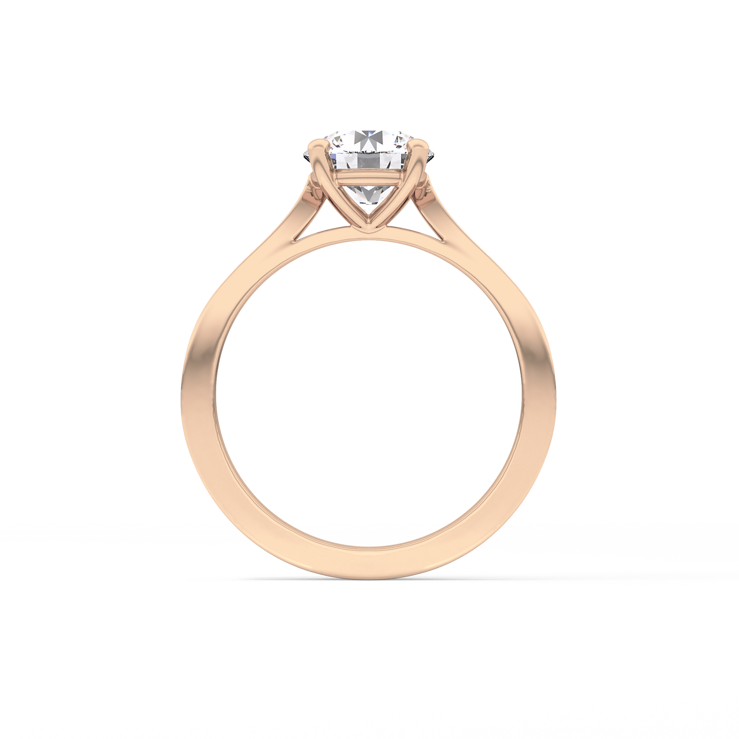 Round Pave Lab Grown Diamond Engagement Ring