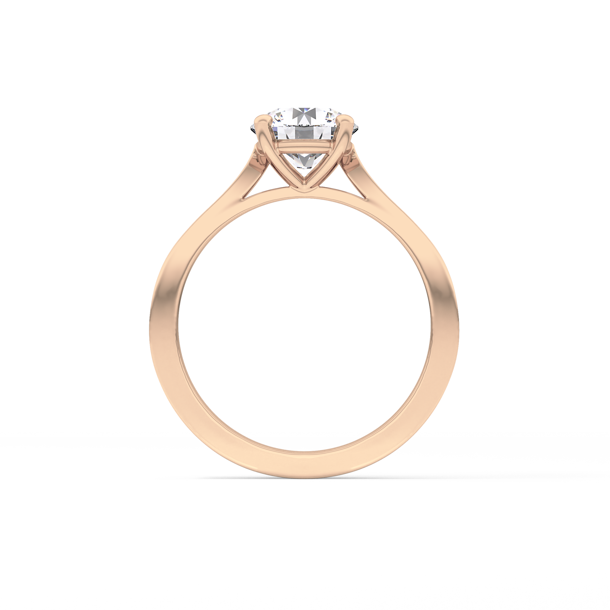 Round Pave Lab Grown Diamond Engagement Ring
