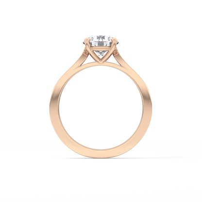 Round Pave Lab Grown Diamond Engagement Ring