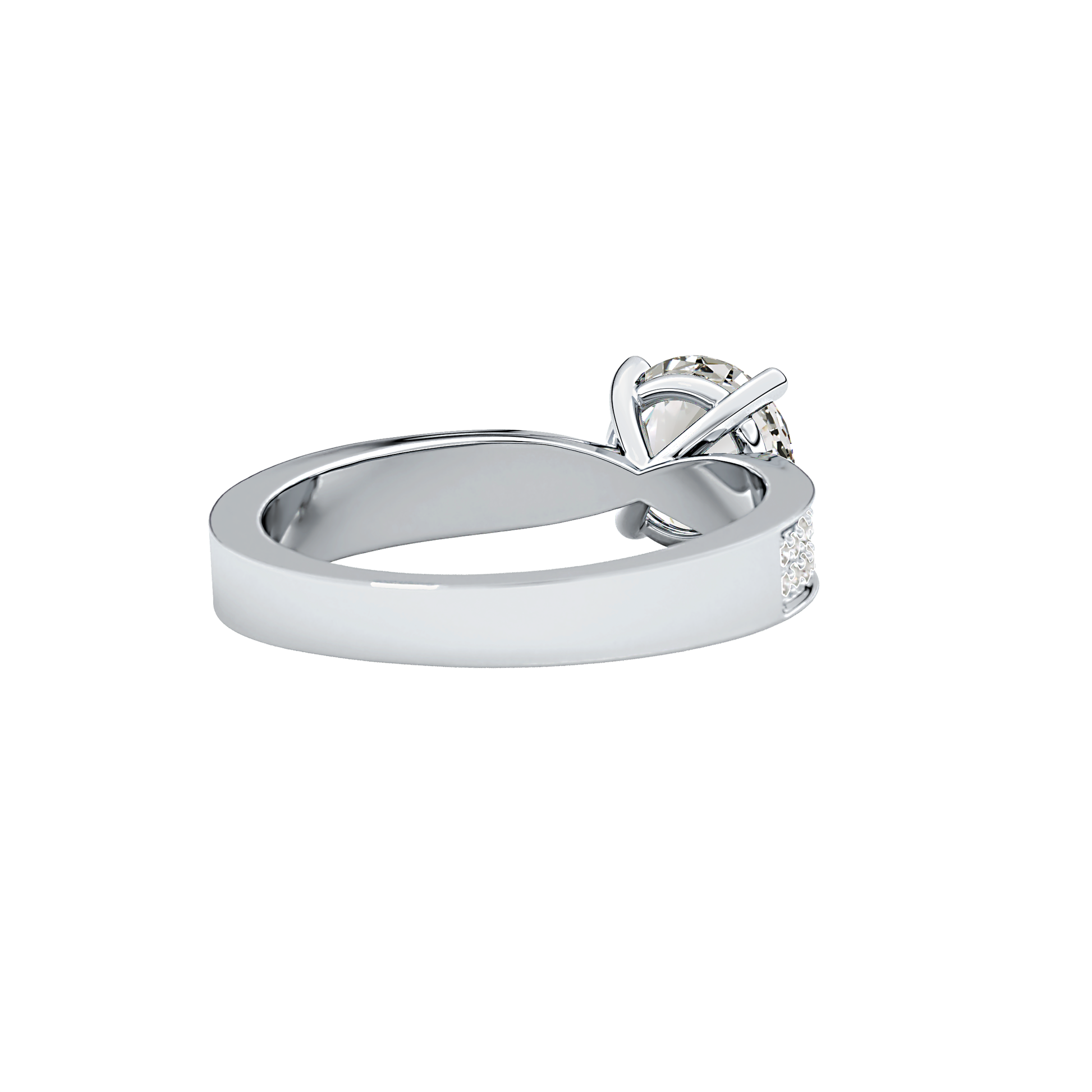 Round Pave Lab Grown Diamond Engagement Ring