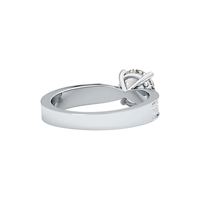 Round Pave Lab Grown Diamond Engagement Ring