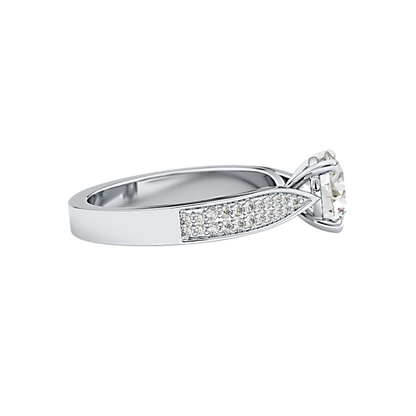 Round Pave Lab Grown Diamond Engagement Ring