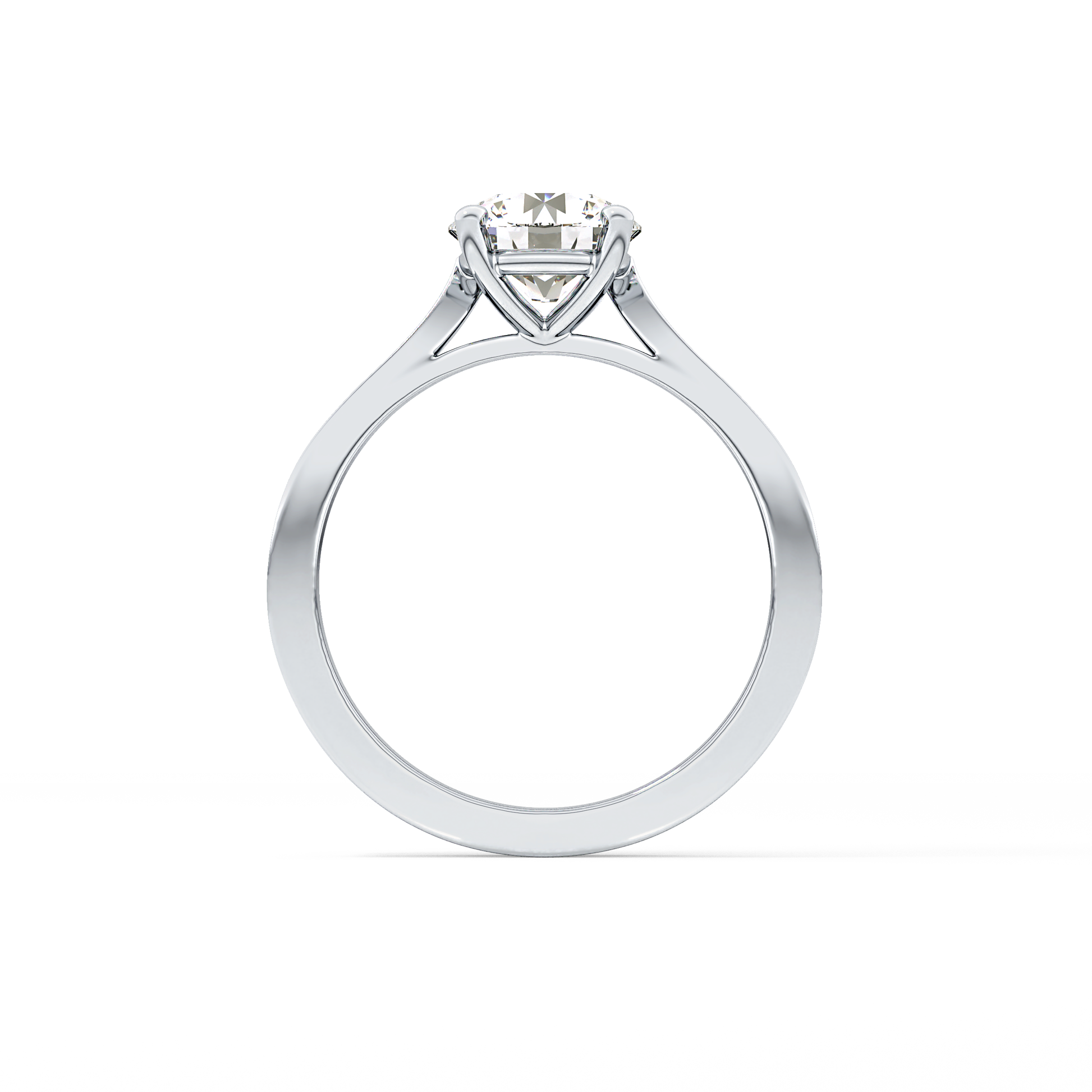 Round Pave Lab Grown Diamond Engagement Ring