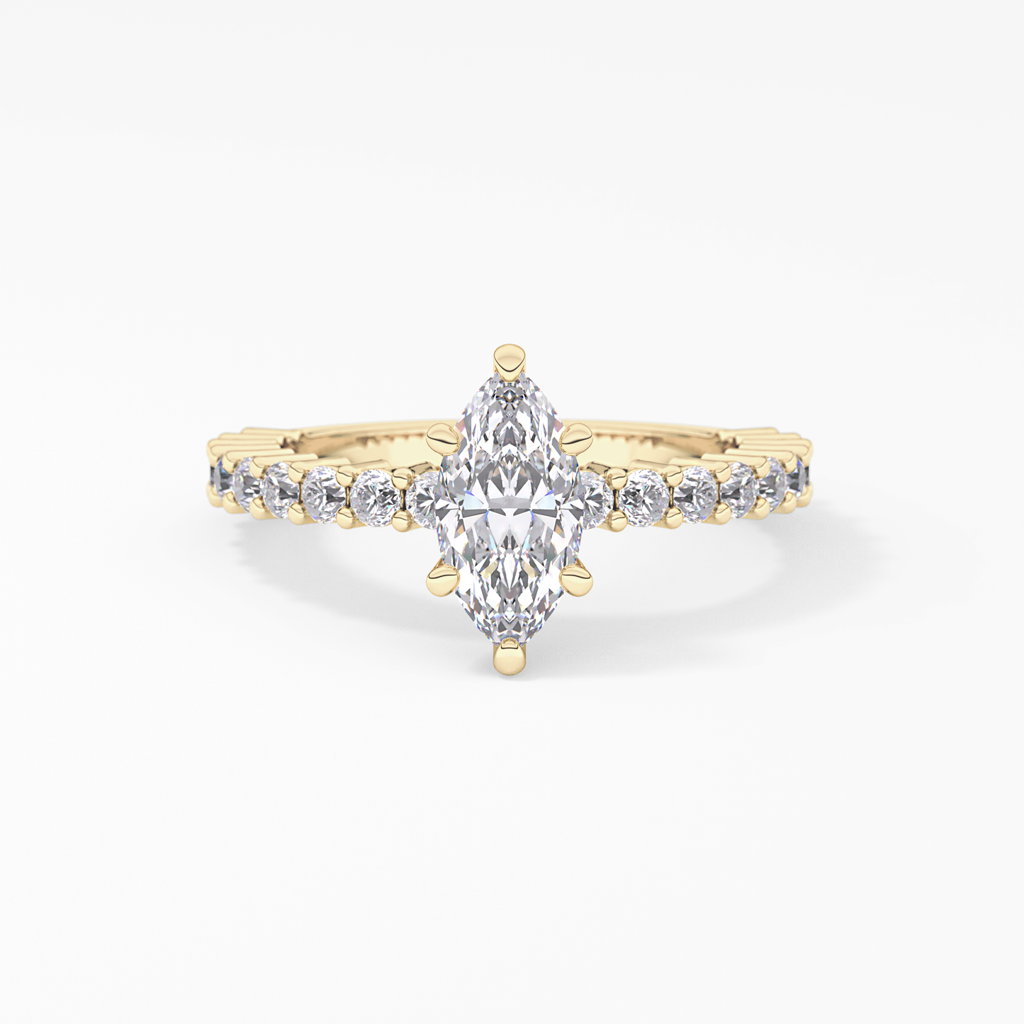 Marquise Pave Lab Grown Diamond Engagement Ring