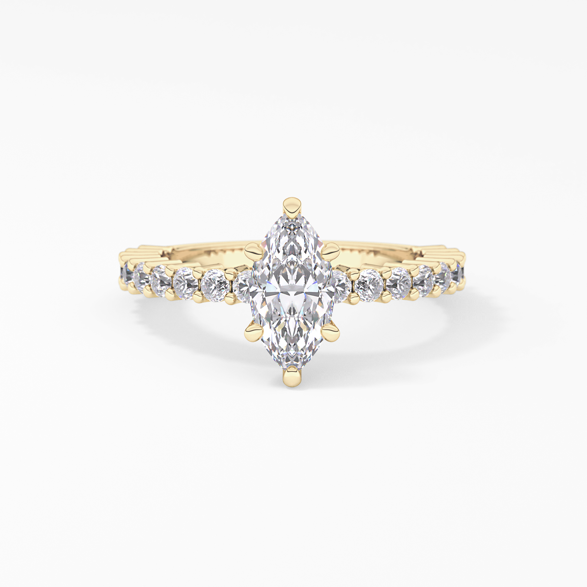 Marquise Pave Lab Grown Diamond Engagement Ring