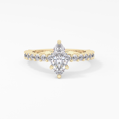 Marquise Pave Lab Grown Diamond Engagement Ring