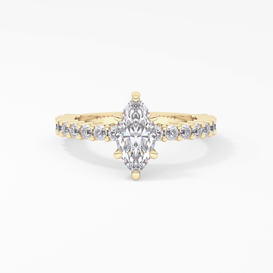 Marquise Pave Lab Grown Diamond Engagement Ring