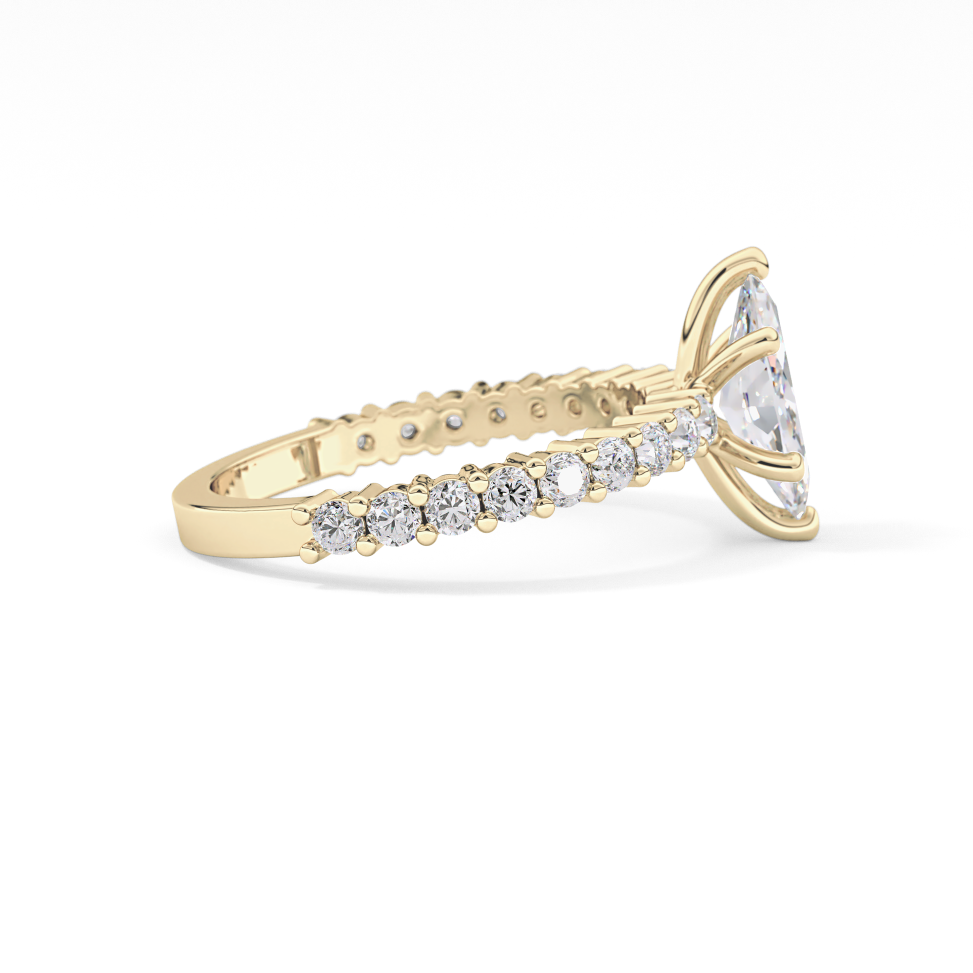 Marquise Pave Lab Grown Diamond Engagement Ring