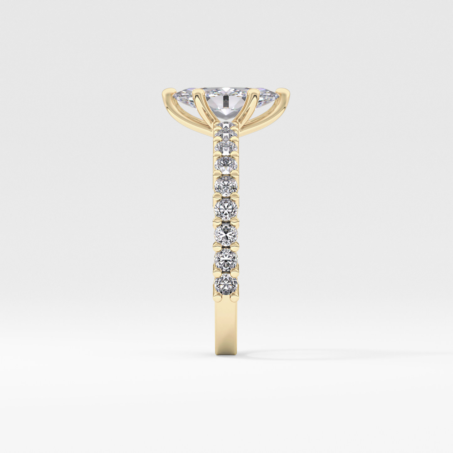 Marquise Pave Lab Grown Diamond Engagement Ring