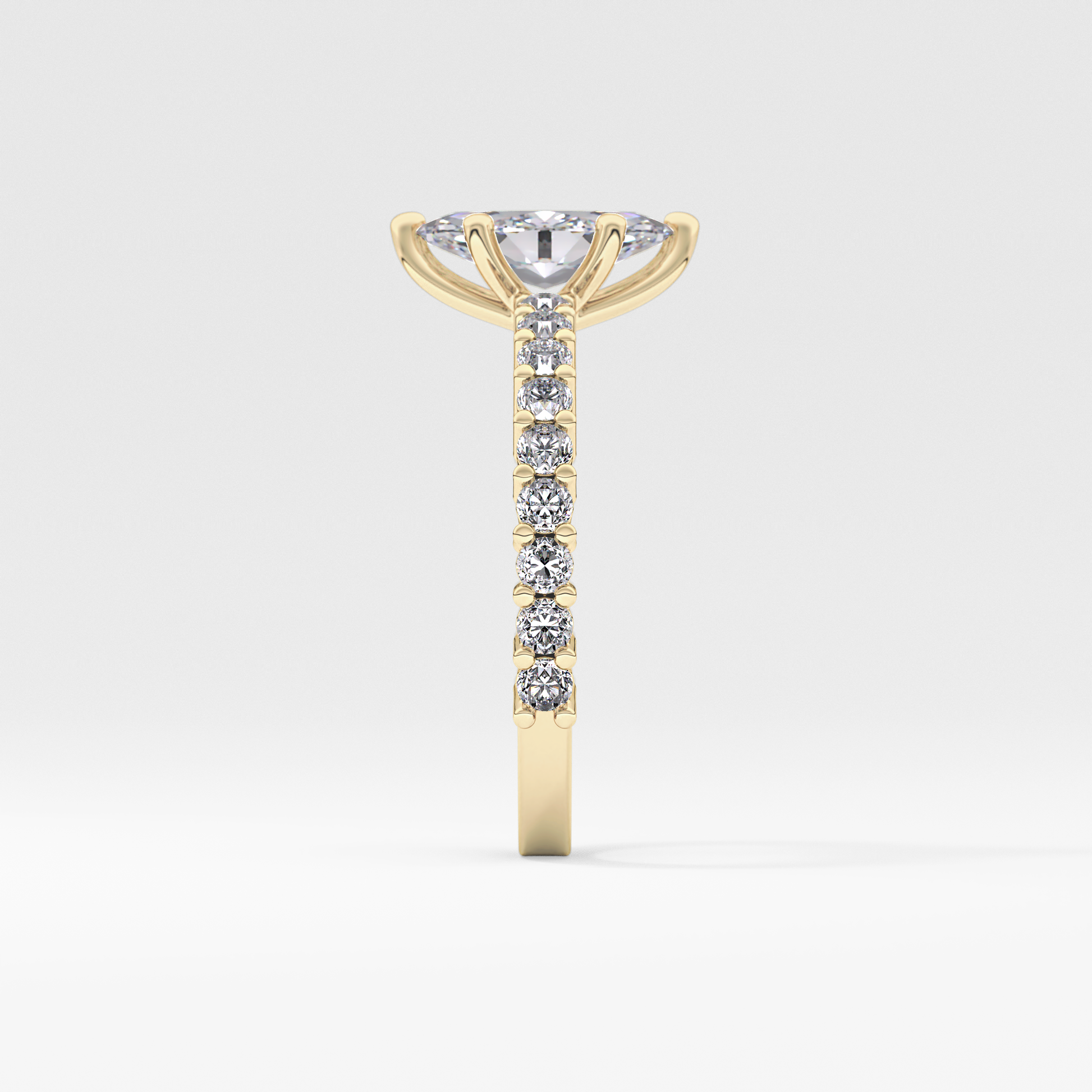 Marquise Pave Lab Grown Diamond Engagement Ring