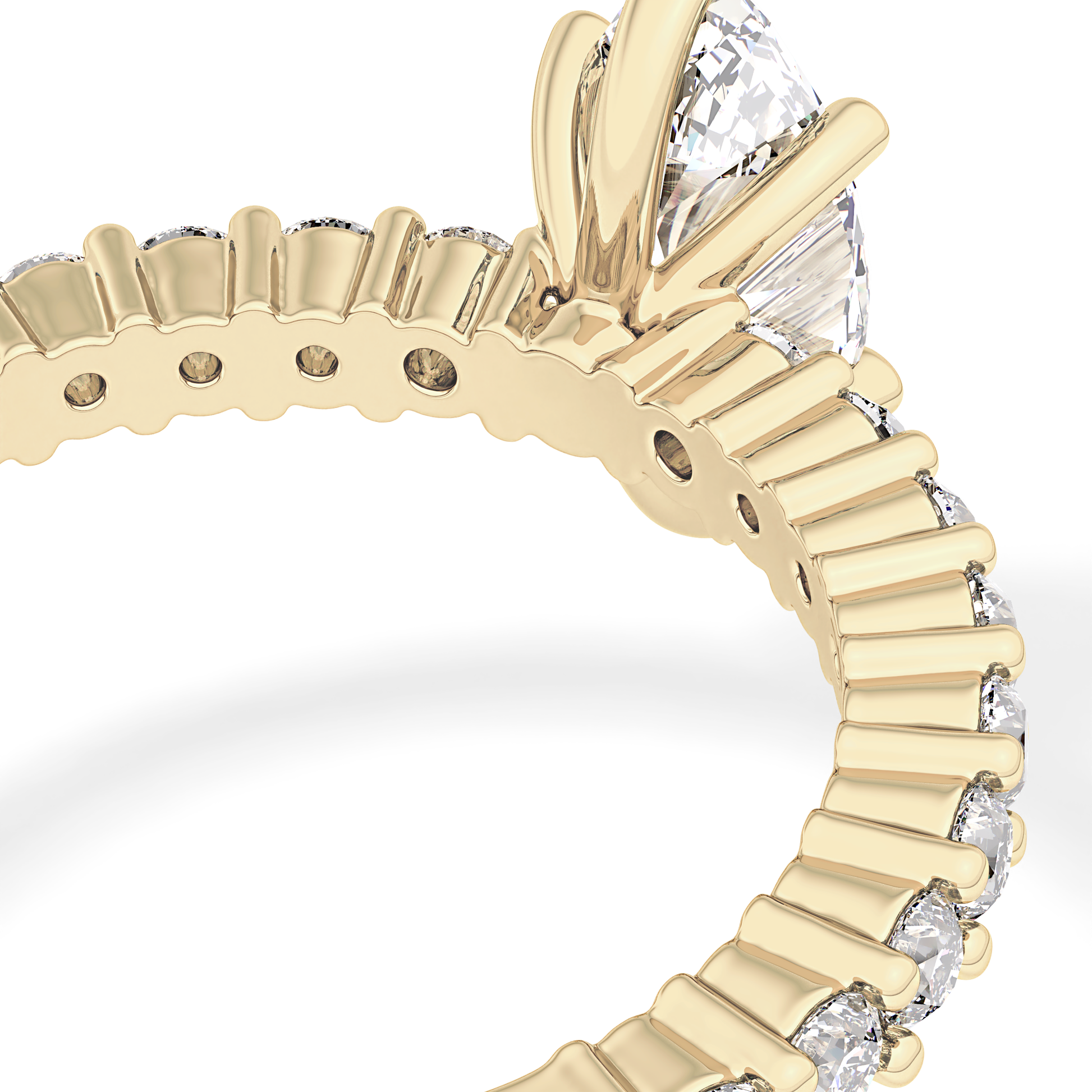 Marquise Pave Lab Grown Diamond Engagement Ring