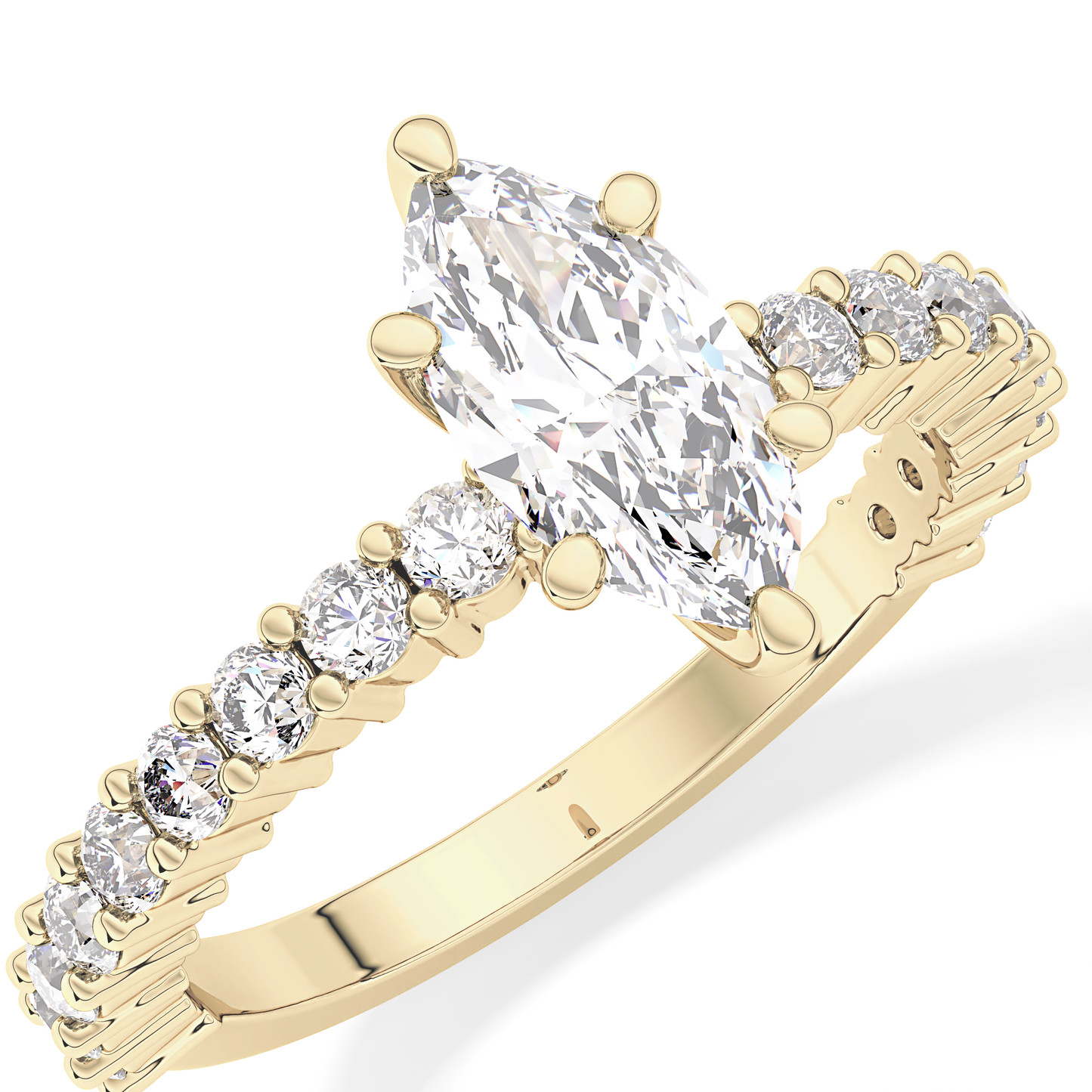 Marquise Pave Lab Grown Diamond Engagement Ring