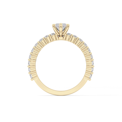 Marquise Pave Lab Grown Diamond Engagement Ring