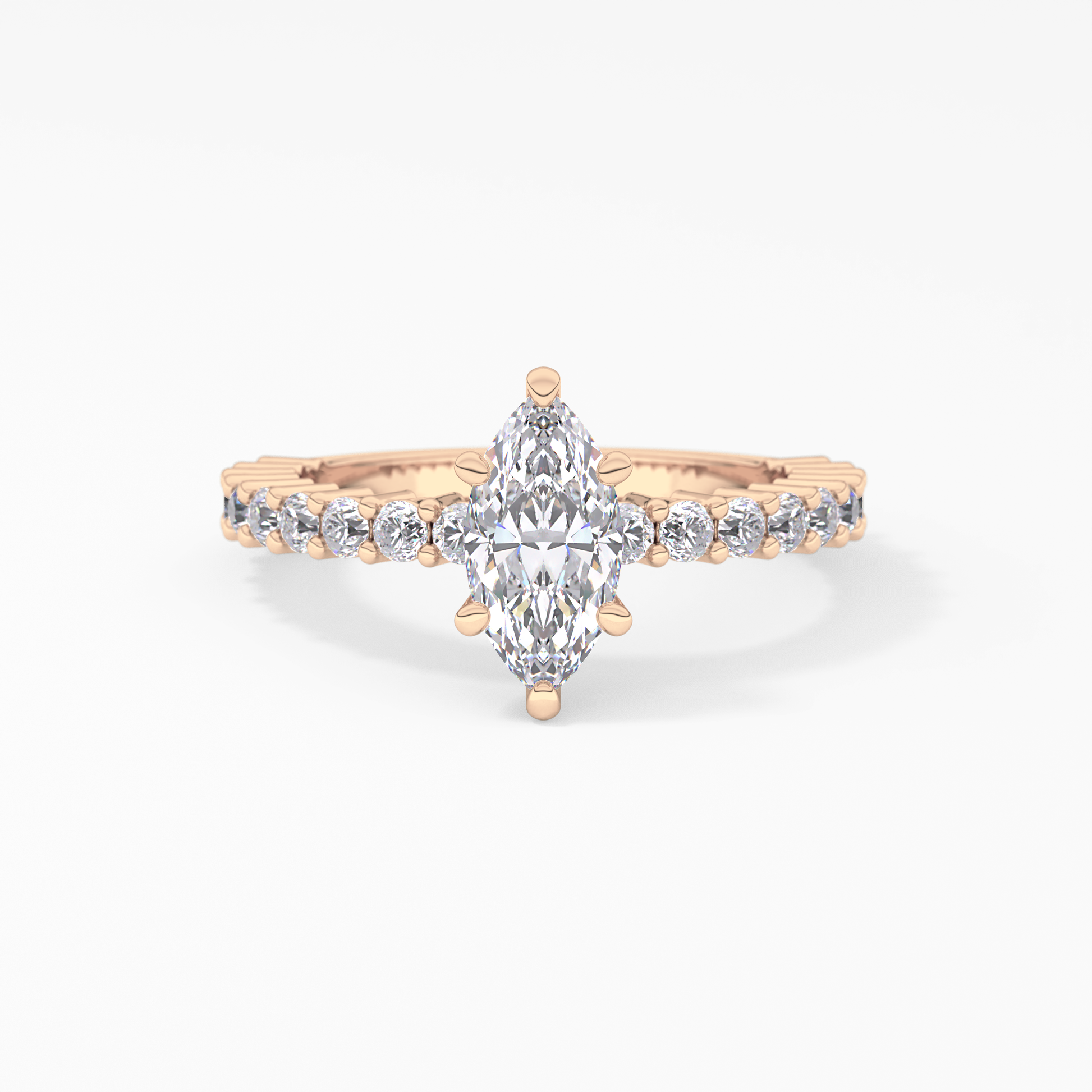 Marquise Pave Lab Grown Diamond Engagement Ring