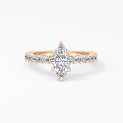 Marquise Pave Lab Grown Diamond Engagement Ring
