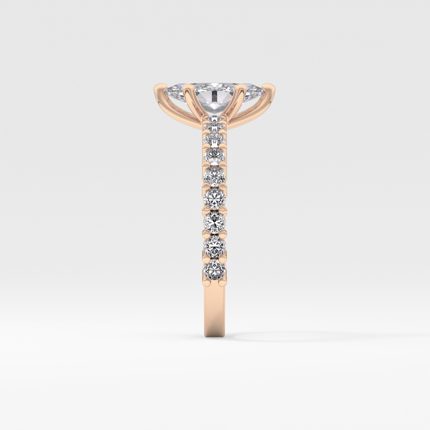 Marquise Pave Lab Grown Diamond Engagement Ring