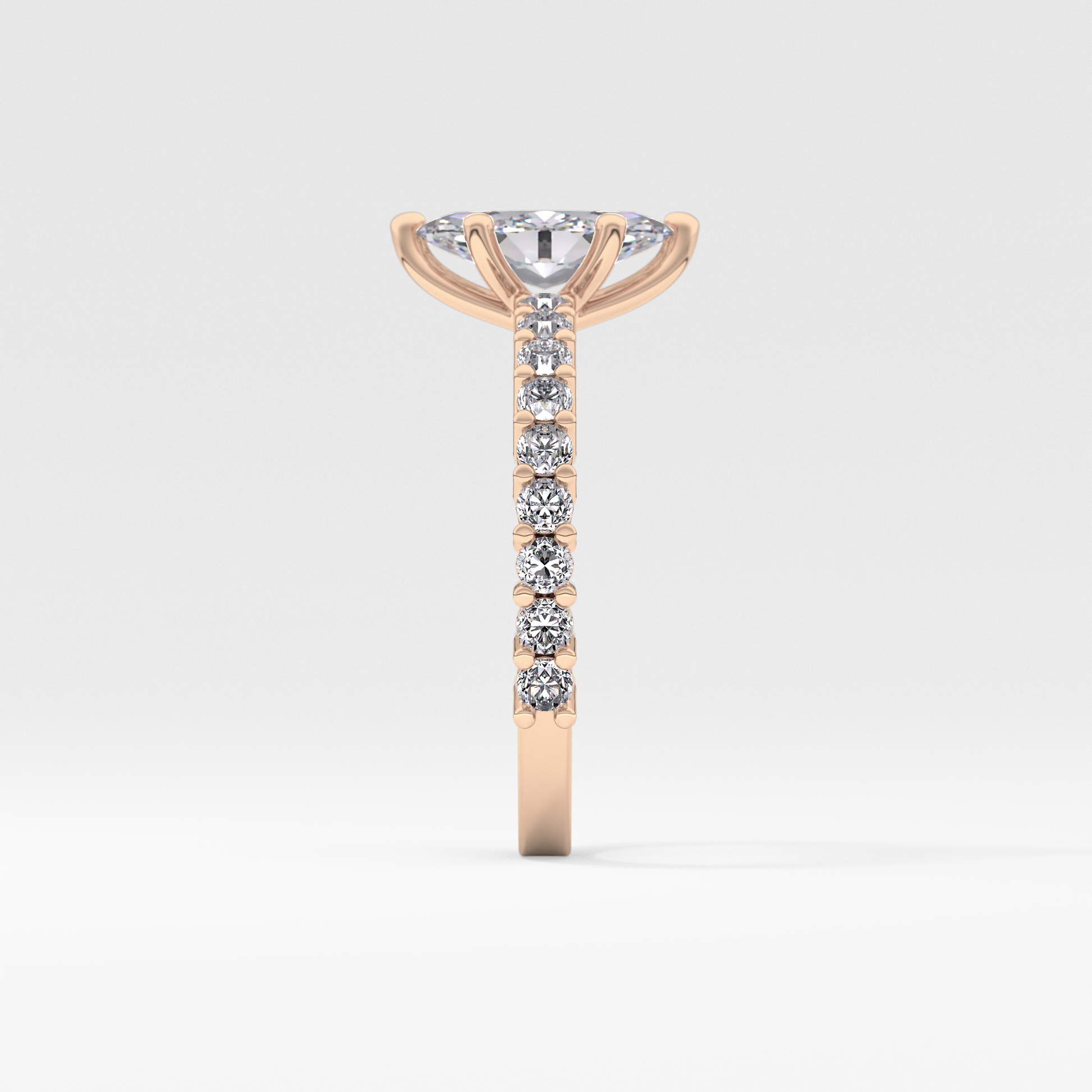 Marquise Pave Lab Grown Diamond Engagement Ring