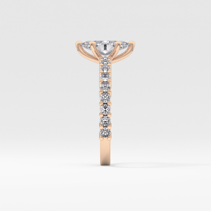 Marquise Pave Lab Grown Diamond Engagement Ring