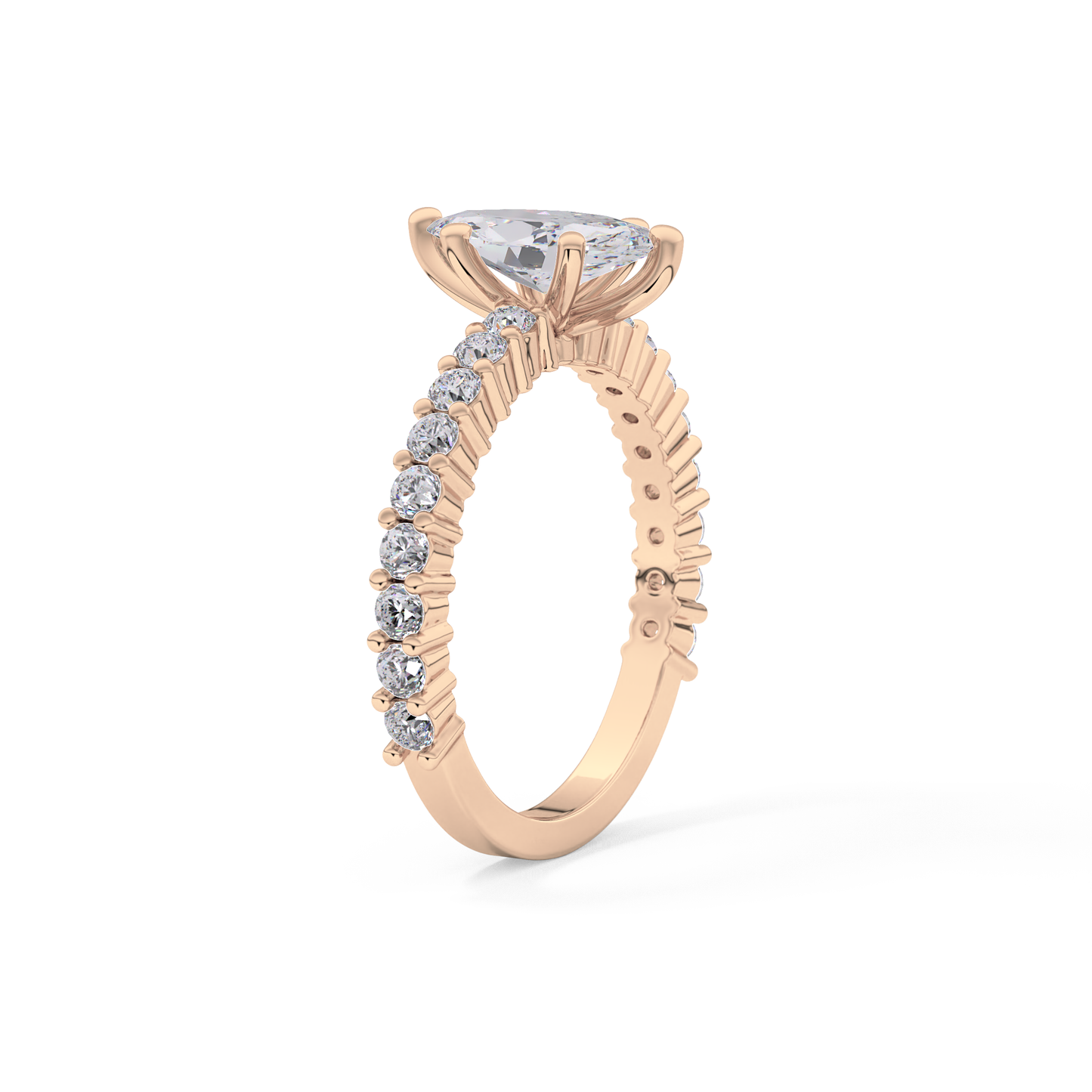 Marquise Pave Lab Grown Diamond Engagement Ring