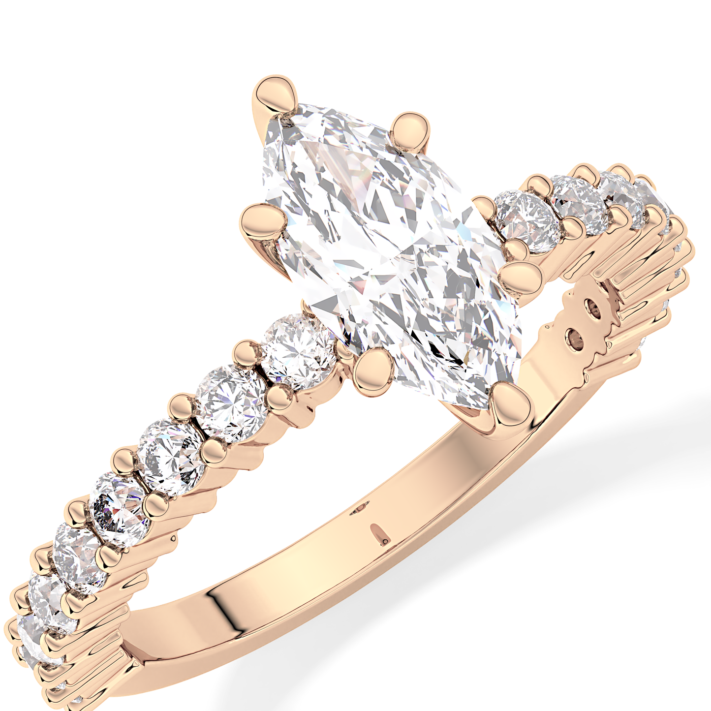 Marquise Pave Lab Grown Diamond Engagement Ring