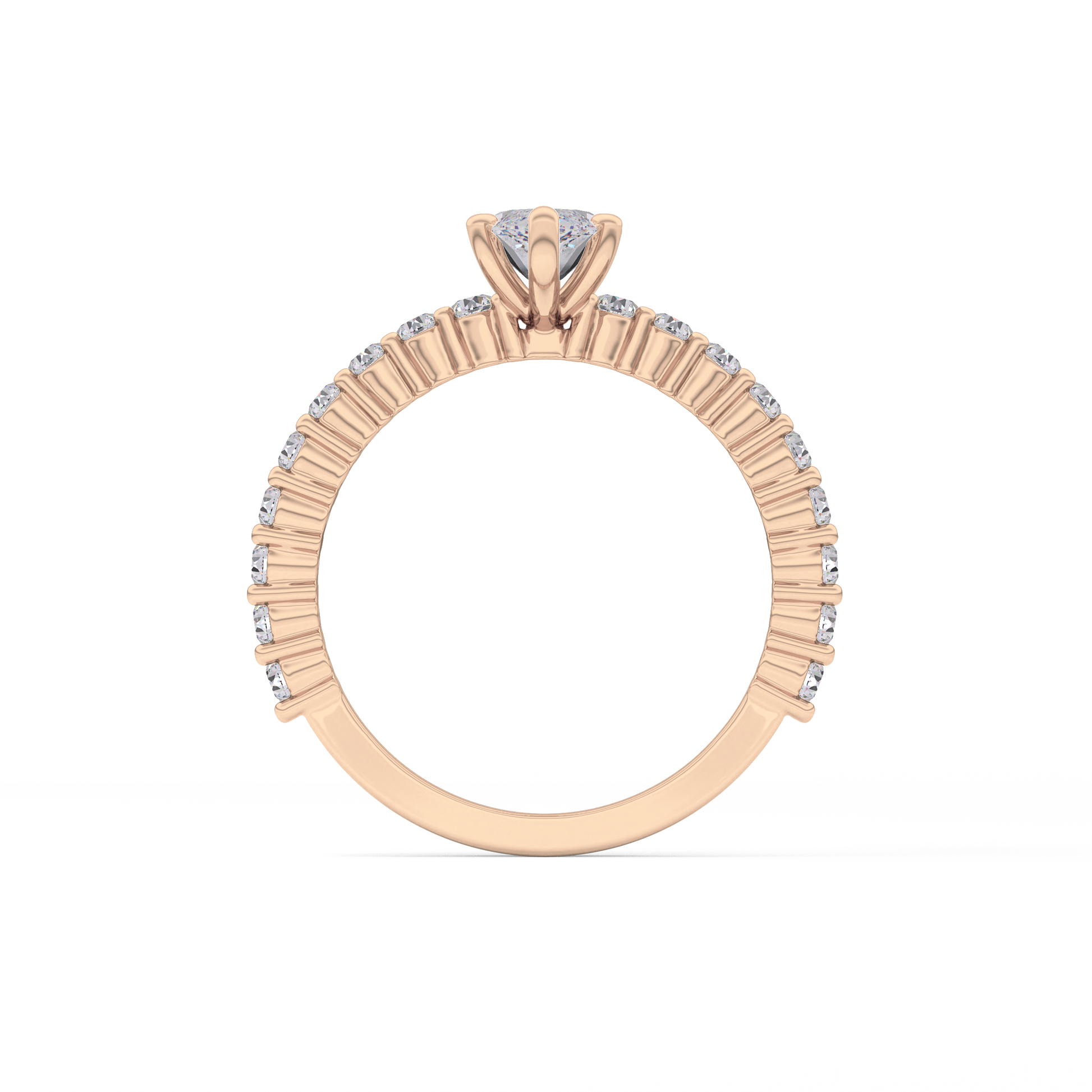Marquise Pave Lab Grown Diamond Engagement Ring